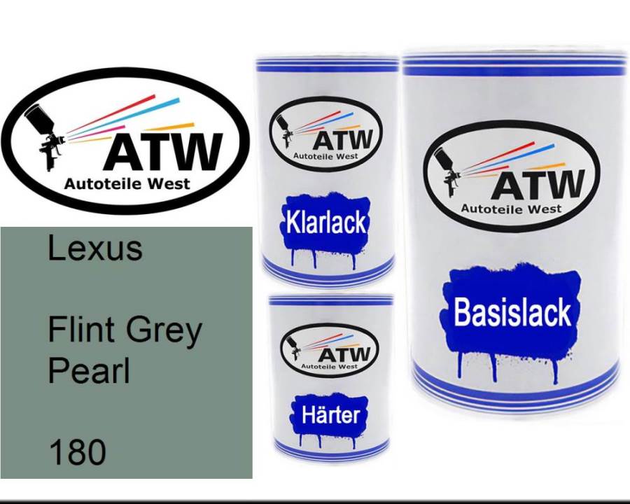 Lexus, Flint Grey Pearl, 180: 500ml Lackdose + 500ml Klarlack + 250ml Härter - Set, von ATW Autoteile West.